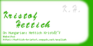 kristof hettich business card